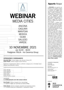Media Cities Appunto Acqua Webinar Iris Ceramica Group y Comunità Resilienti Biennale di Venezia
