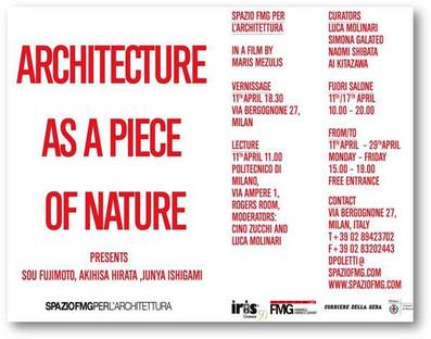 SpazioFMG presents Architecture as a Piece of Nature