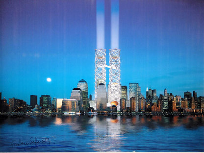 THINK Design. Perspective of World Cultural Center. World Trade Center Competition 
