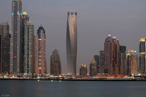 SOM: rascacielos Cayan Tower - Infinity Tower, Dubai
