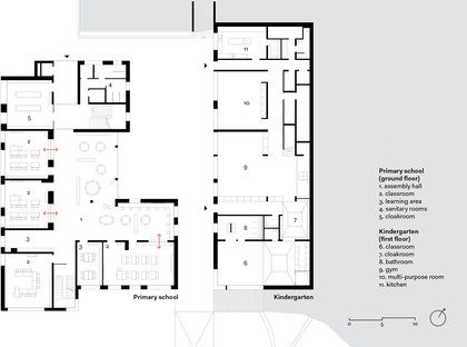 Feld72 Architekten: colegio de primaria en complejo educativo, Terento
