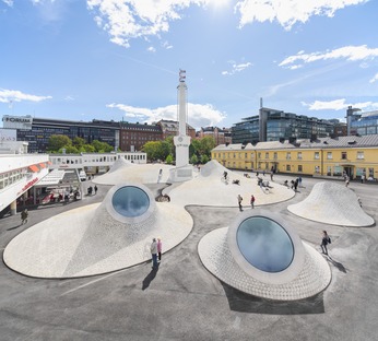 Cúpulas de cemento del museo Amos Anderson Art Museum, por JKMM, en Helsinki 
