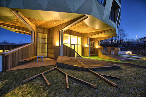 Torres de cemento, madera y aluminio, por Helen & Hard Architects
